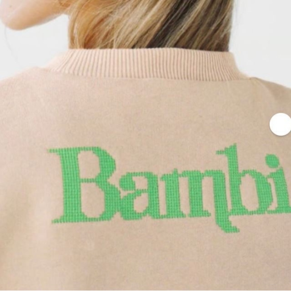 Zara x Disney collab Beige Sweater with Deer and Butterfly Design embroidered - Picture 2 of 4